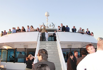 NY charter yacht Infinity upper deck